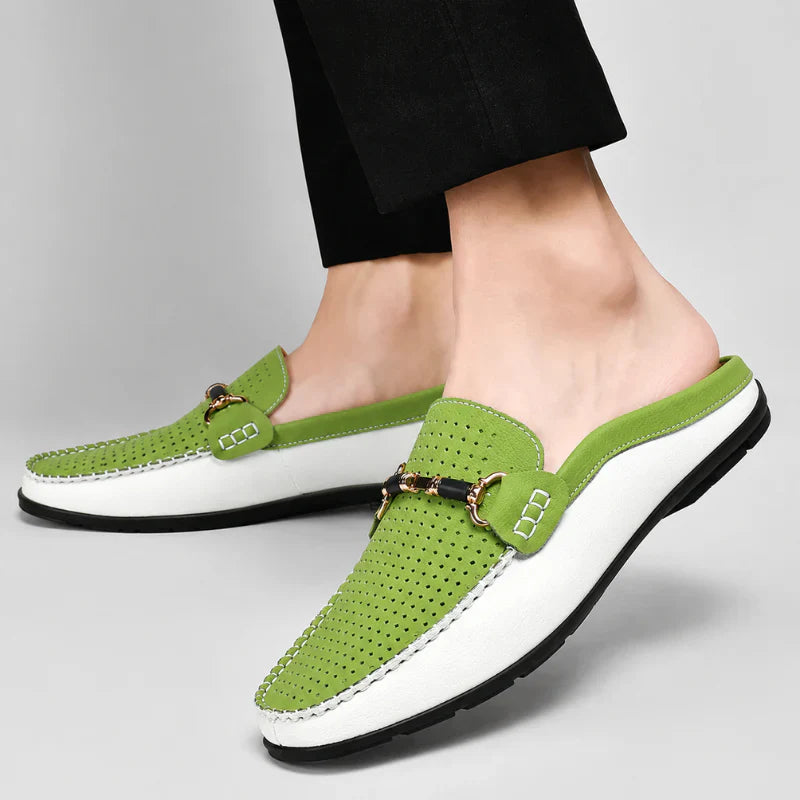 Moxley™ - Santino Backless Italian Leather Loafers
