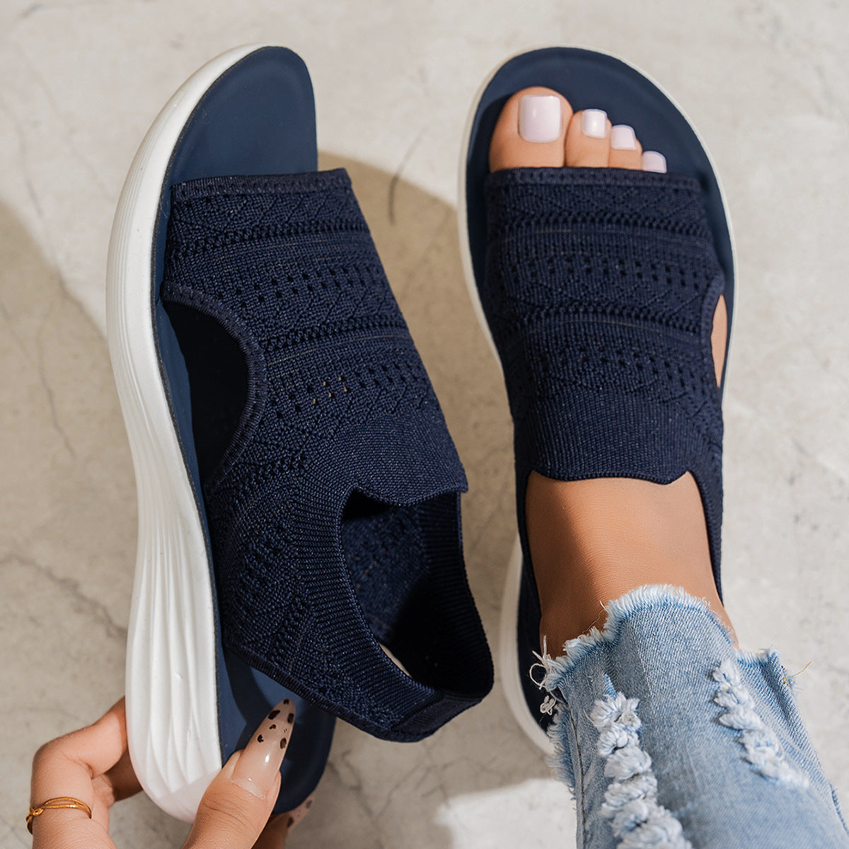 Moxley™ Clara | Classic Orthopaedic Open Toe Cloud Flats
