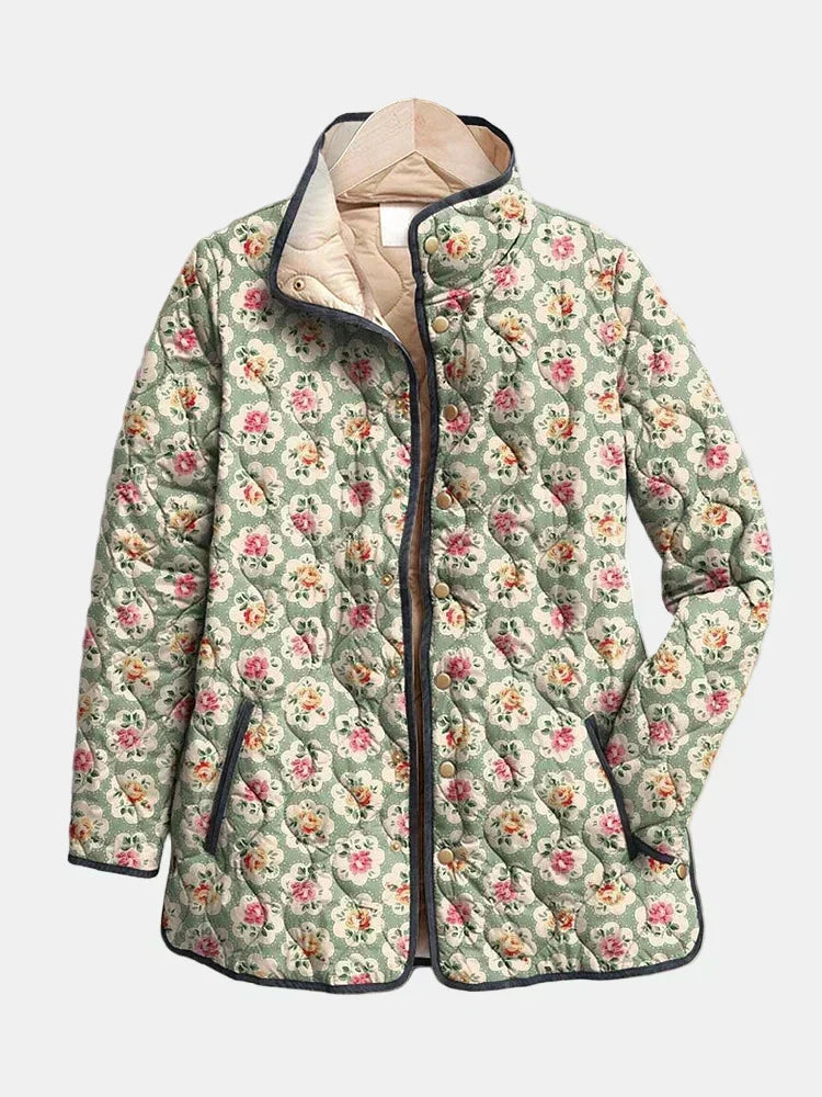 Moxley™ | Exquisite Quilted Jacket with Floral Tapestry Amélie