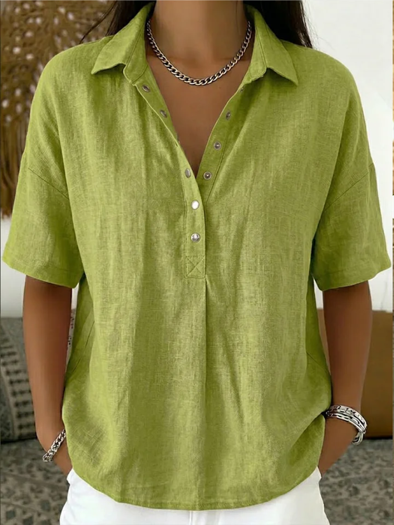 MOXLEY™ | Santorini Linen Silk Blouse