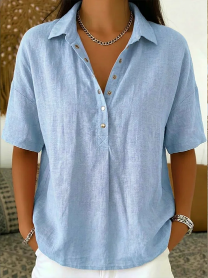 MOXLEY™ | Santorini Linen Silk Blouse