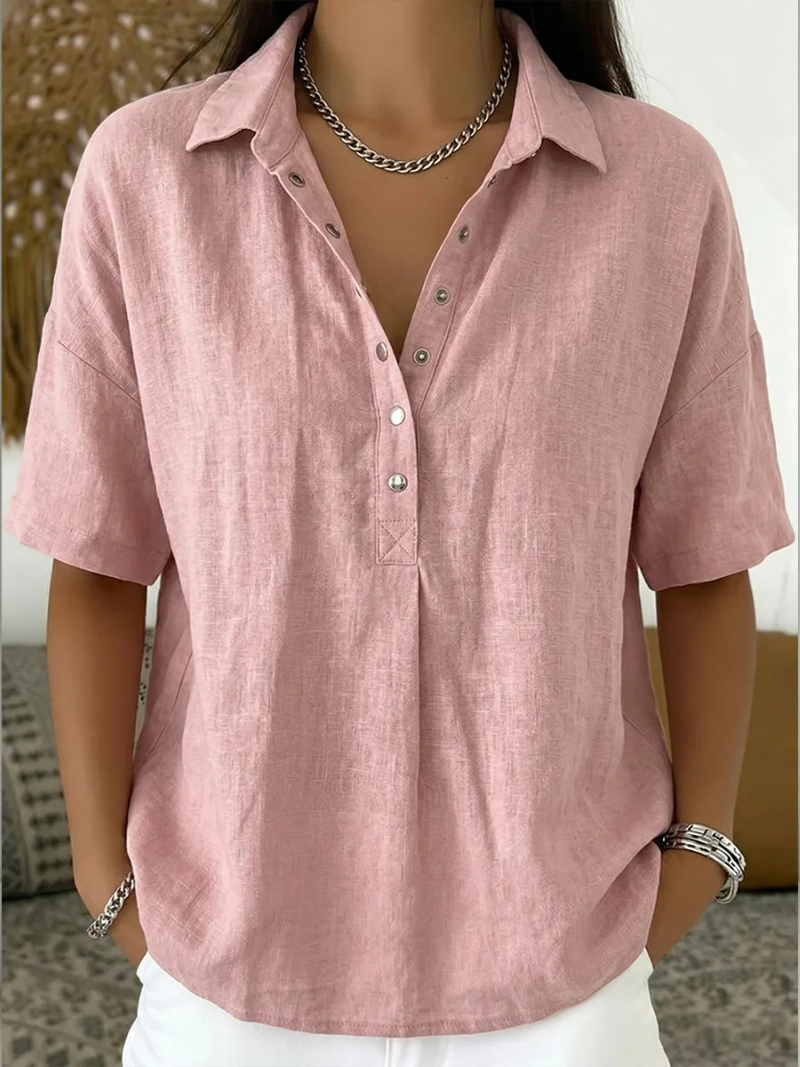 MOXLEY™ | Santorini Linen Silk Blouse