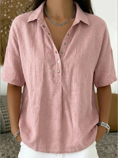 MOXLEY™ | Santorini Linen Silk Blouse