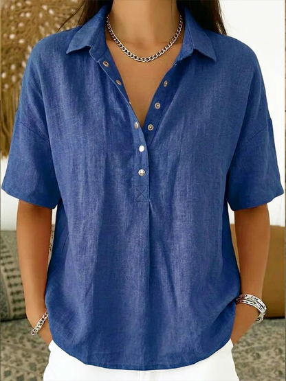 MOXLEY™ | Santorini Linen Silk Blouse
