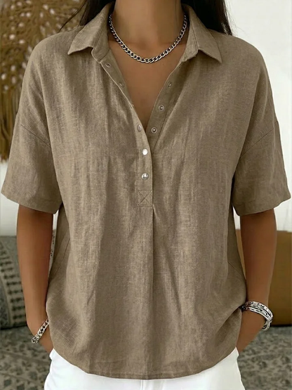 MOXLEY™ | Santorini Linen Silk Blouse