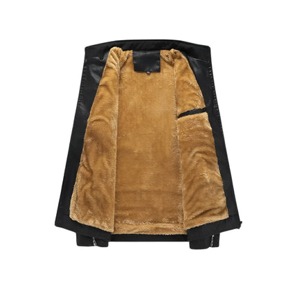 Moxley™ | Luxe Retro Leather Jacket with Premium Fleece Lining