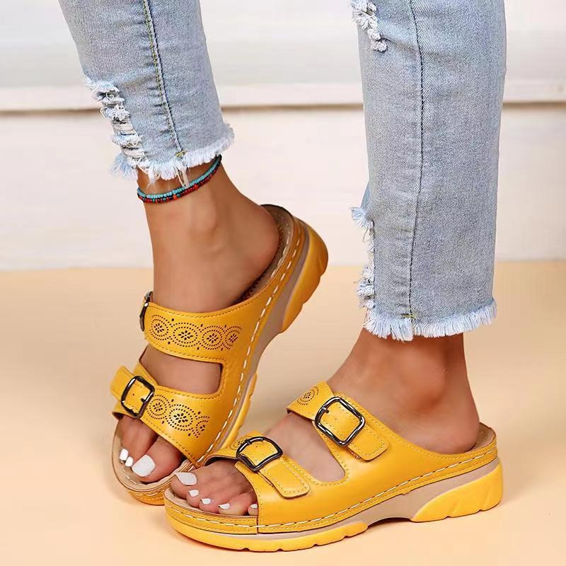 Moxley™ | Elara Soft-Step Buckle Mules