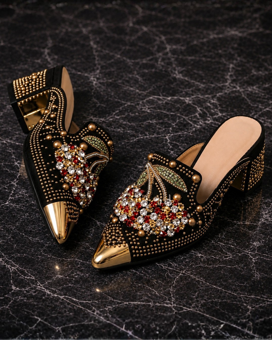 Moxley™ Lucy | Crystal-Embellished Mule with Cherry Detail