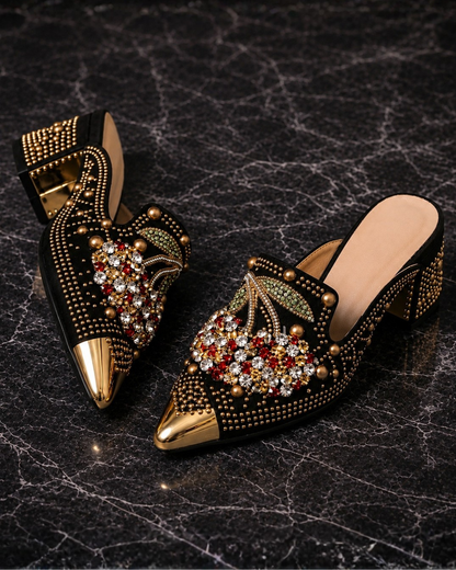 Moxley™ Lucy | Crystal-Embellished Mule with Cherry Detail