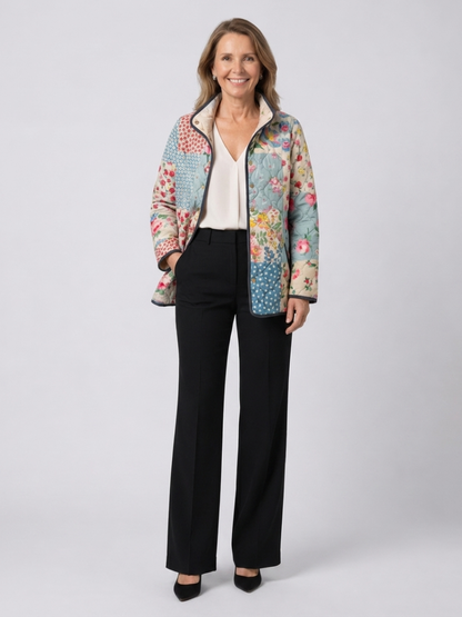 Moxley™ Luxe Quilted Floral Patchwork Jacket