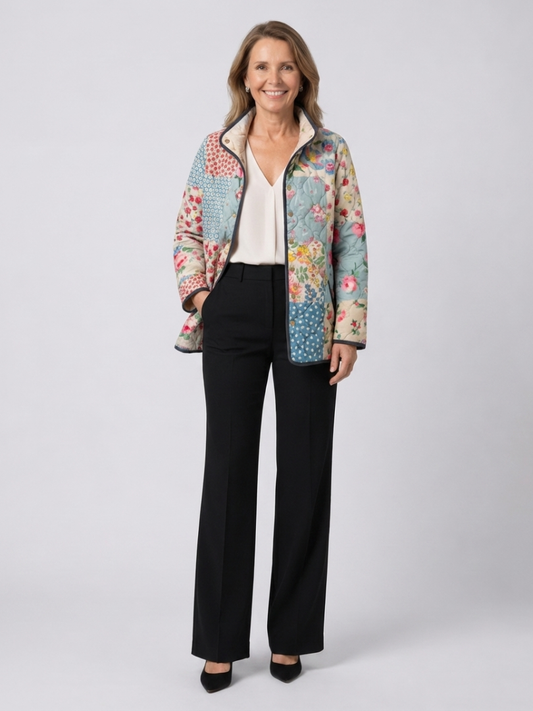 Moxley™ Luxe Quilted Floral Patchwork Jacket
