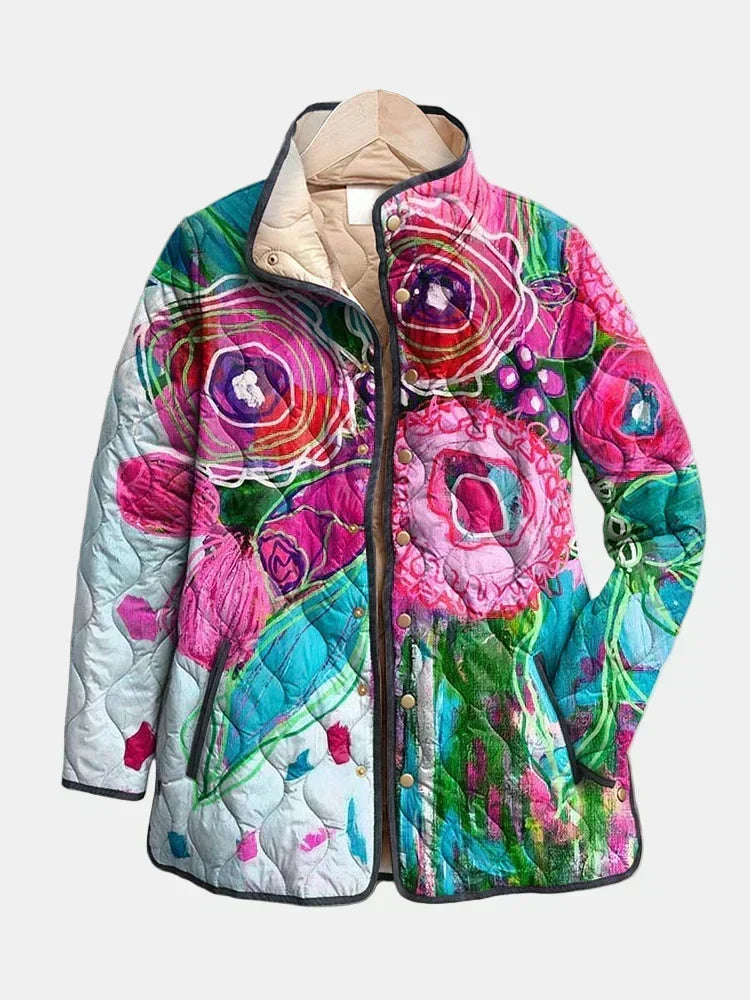 Watercolour Floral Quilted Jacket