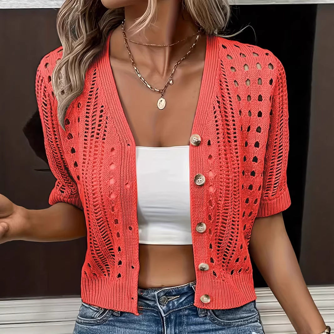Elena Hollow Knit Cardigan