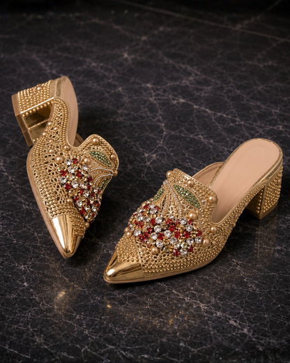 Moxley™ Lucy | Crystal-Embellished Mule with Cherry Detail