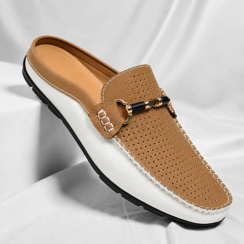 Moxley™ - Santino Backless Italian Leather Loafers