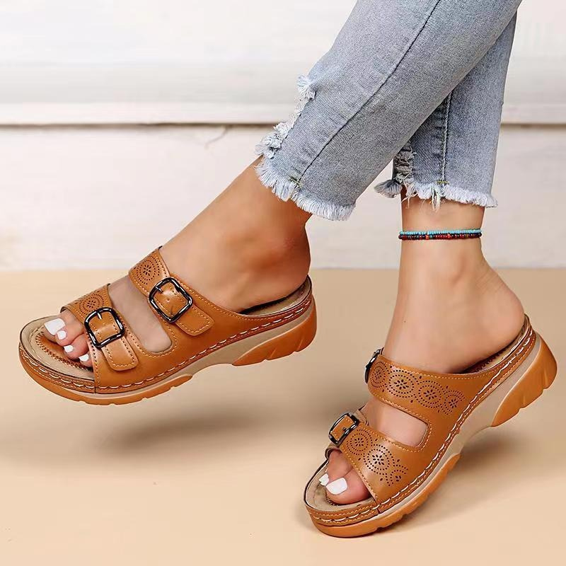 Moxley™ | Elara Soft-Step Buckle Mules