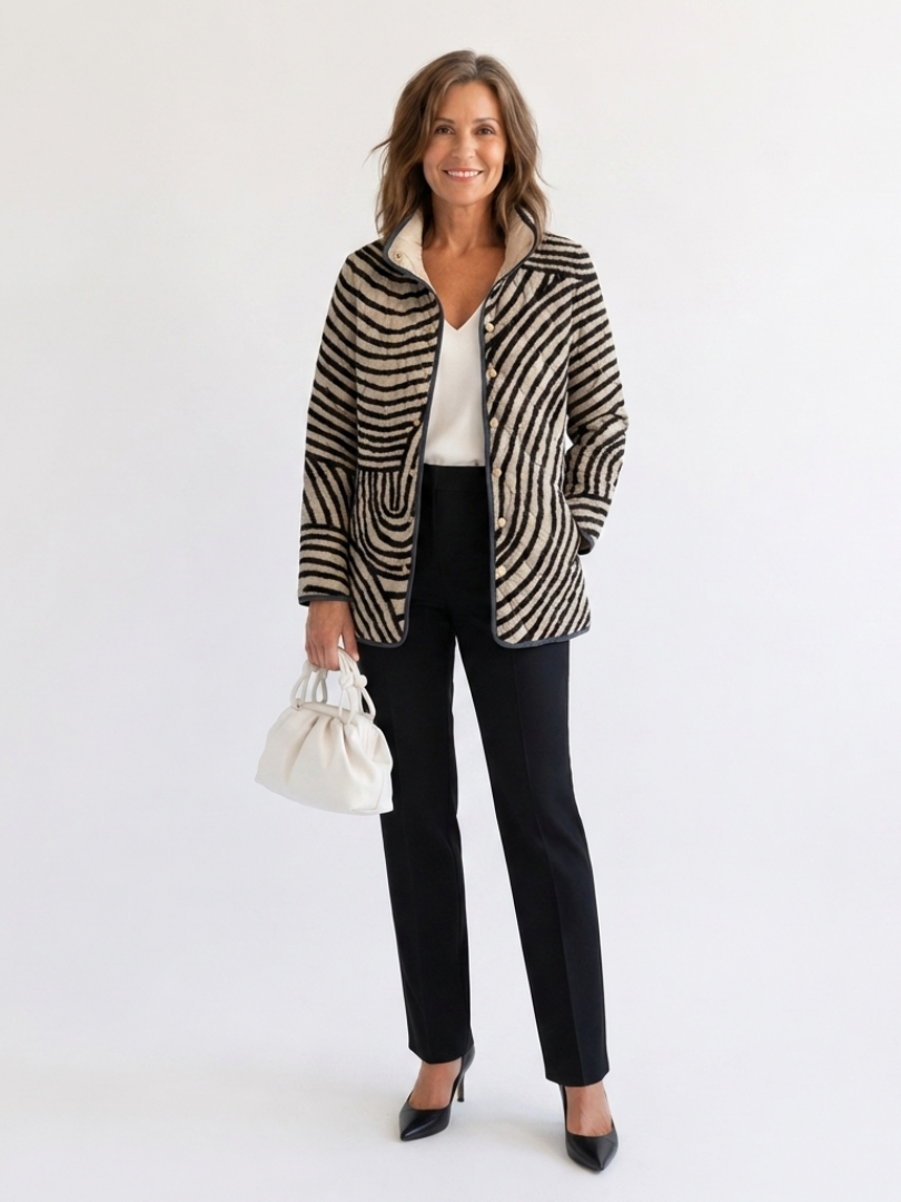 Moxley™ Luxe Quilted Jacket with Exquisite Hand-Drawn Circles - Léa Collection