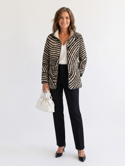 Moxley™ Luxe Quilted Jacket with Exquisite Hand-Drawn Circles - Léa Collection