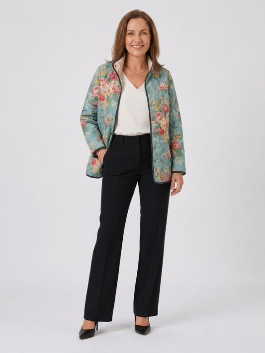 Moxley™ Celadon Rose Luxe Quilted Jacket - Mathilde Edition