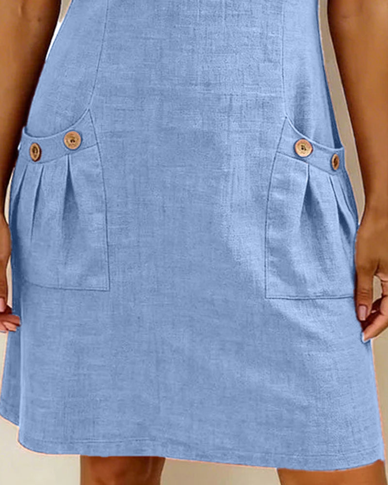 Moxley® | The Linen-Blend Textured Zip-Front Dress