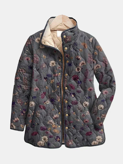 Moxley™ Luxe Quilted Jacket Adorned with Dried Floral Accents by Nathalie