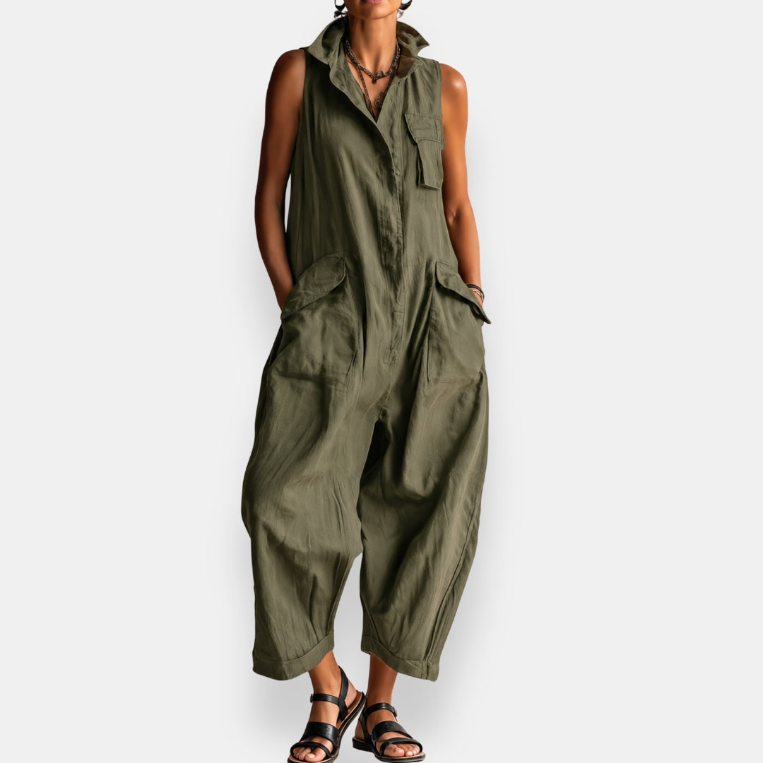 Moxley Helen™ | Sleeveless Linen Jumpsuit