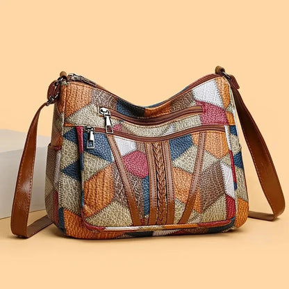 Moxley™ Angie |  Patchwork Leather Shoulder Bag