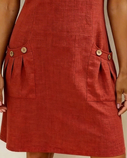 Moxley® | The Linen-Blend Textured Zip-Front Dress