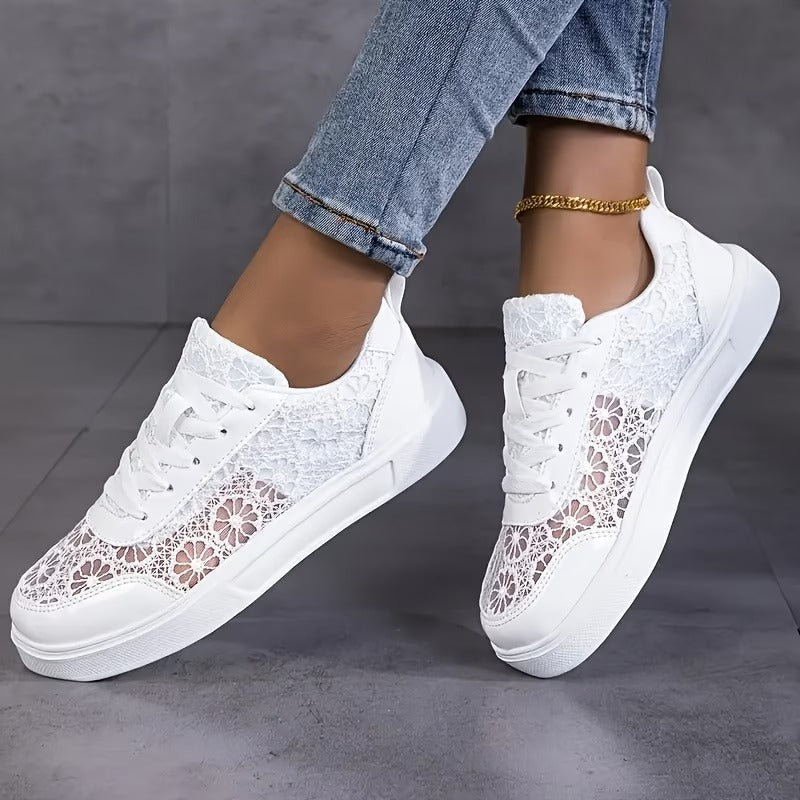 Moxley™ Bella | Floral Lace Sneakers