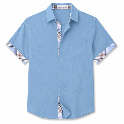 Moxley George™ | Linen Patchwork Plaid Shirt