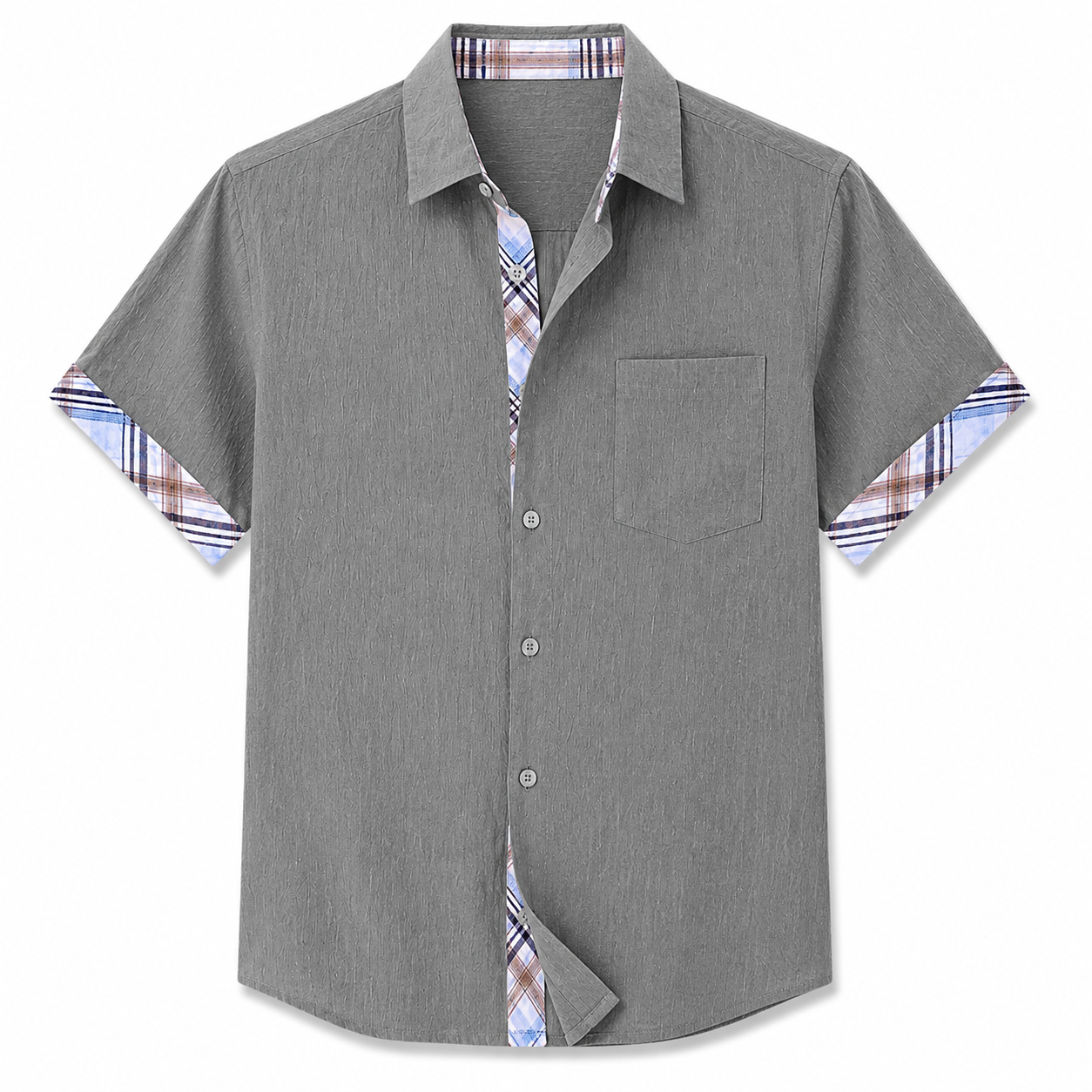 Moxley George™ | Linen Patchwork Plaid Shirt