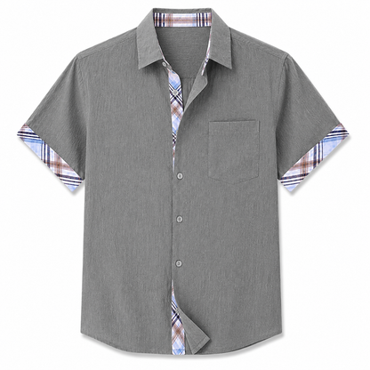 Moxley George™ | Linen Patchwork Plaid Shirt