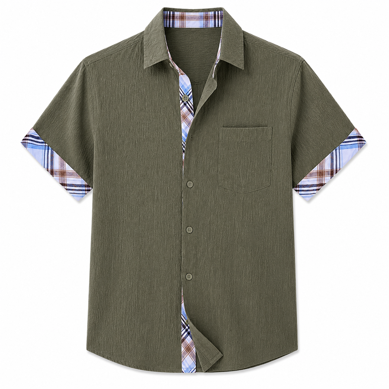 Moxley George™ | Linen Patchwork Plaid Shirt