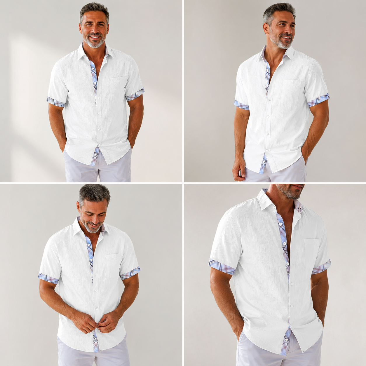 Moxley George™ | Linen Patchwork Plaid Shirt