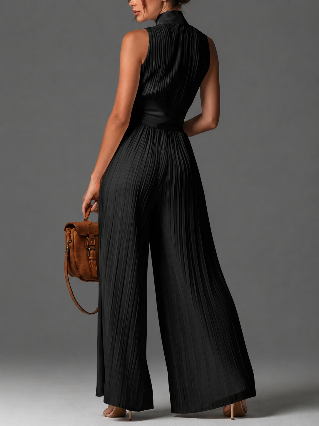 Moxley™ Jane │ Women's V-Neck Sleeveless Wide Leg Chiffon Jumpsuit