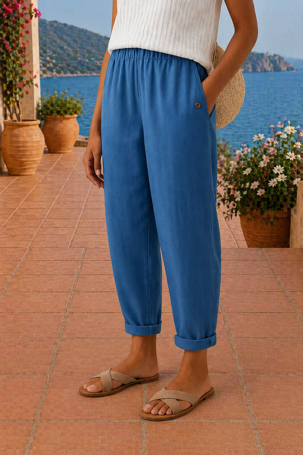 Moxley™ Maya | Coastal Linen-blend Trousers
