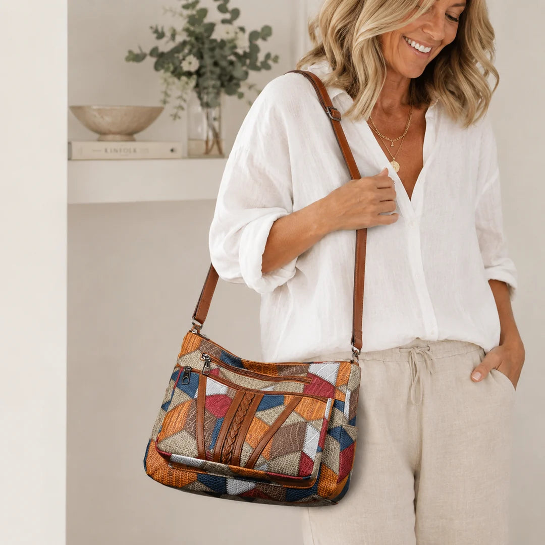 Moxley™ Angie |  Patchwork Leather Shoulder Bag