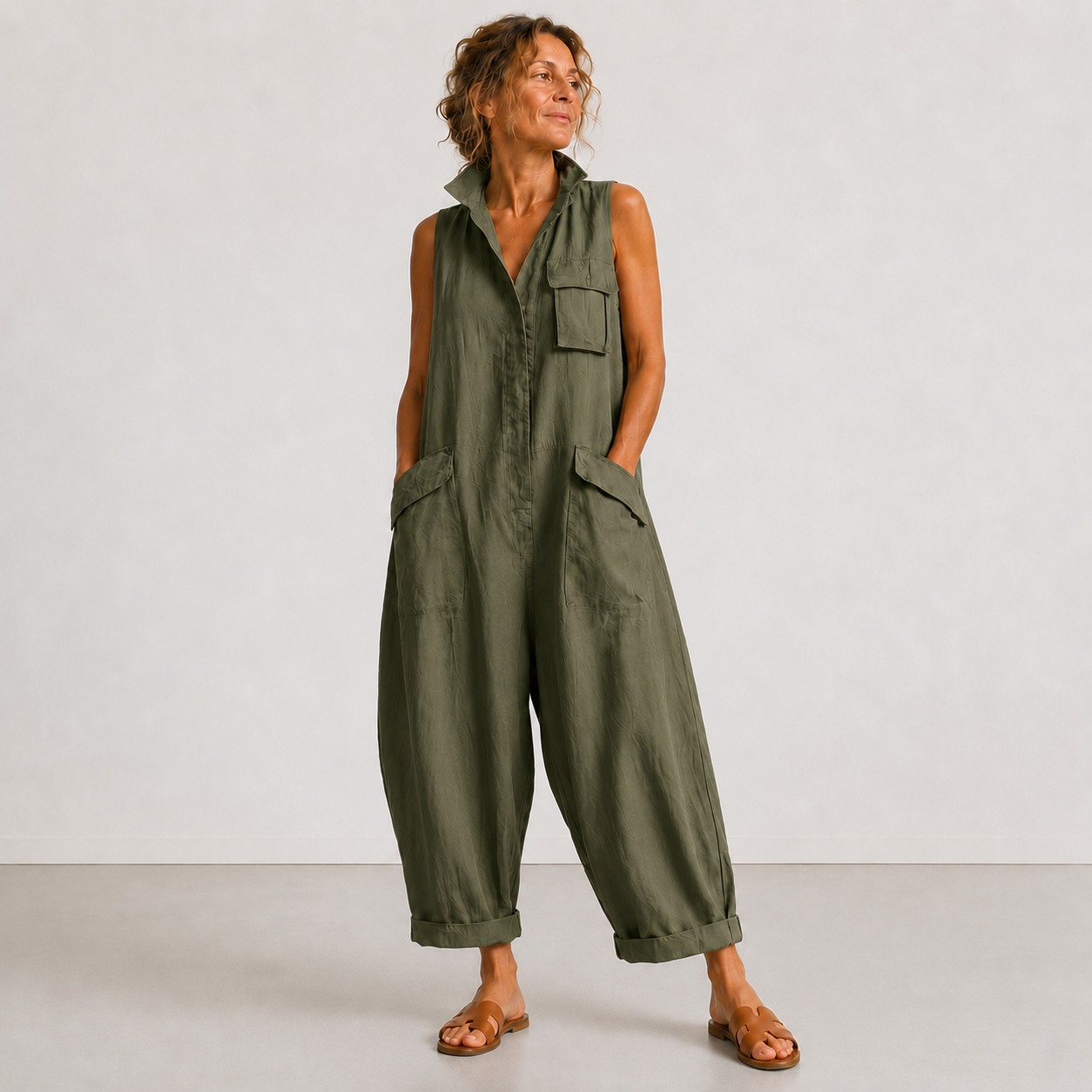 Moxley Helen™ | Sleeveless Linen Jumpsuit