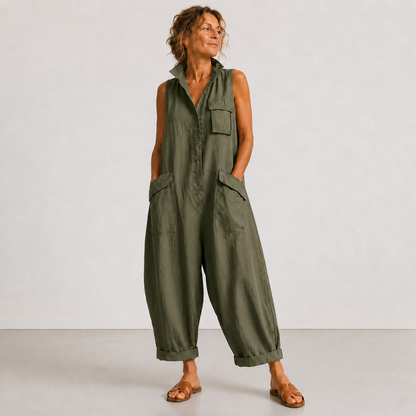 Moxley Helen™ | Sleeveless Linen Jumpsuit