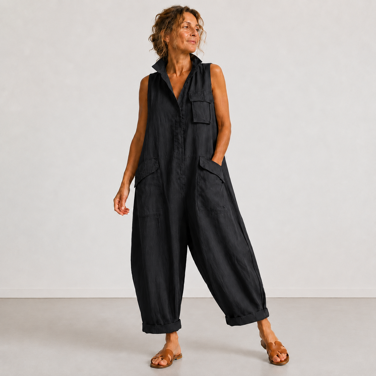 Moxley Helen™ | Sleeveless Linen Jumpsuit