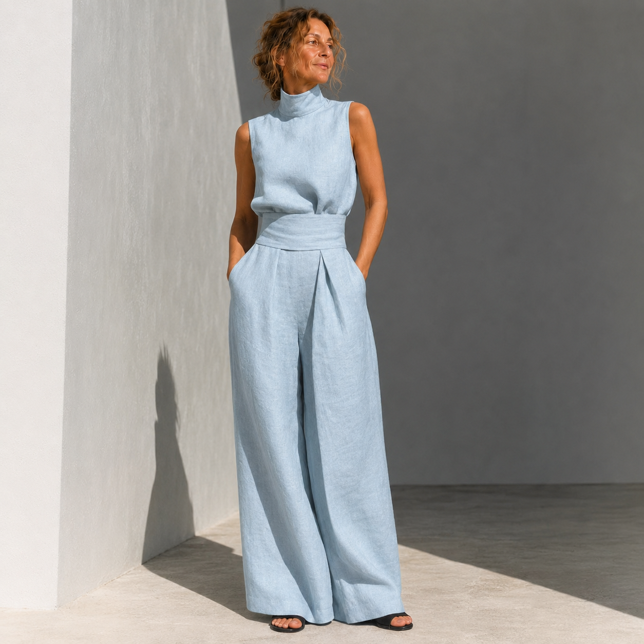 Moxley™ Class & Elegance | Mona Sleeveless Linen Set
