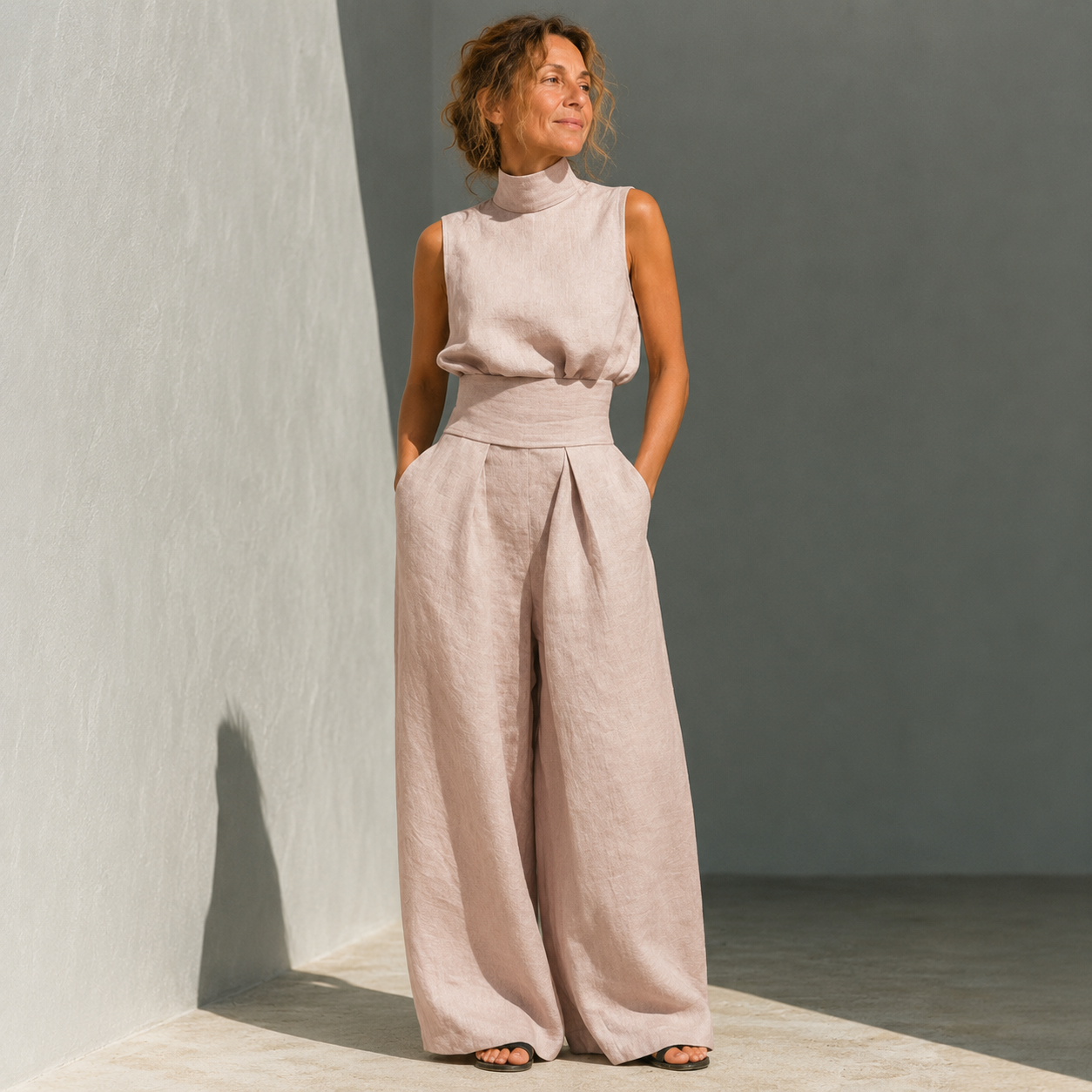 Moxley™ Class & Elegance | Mona Sleeveless Linen Set