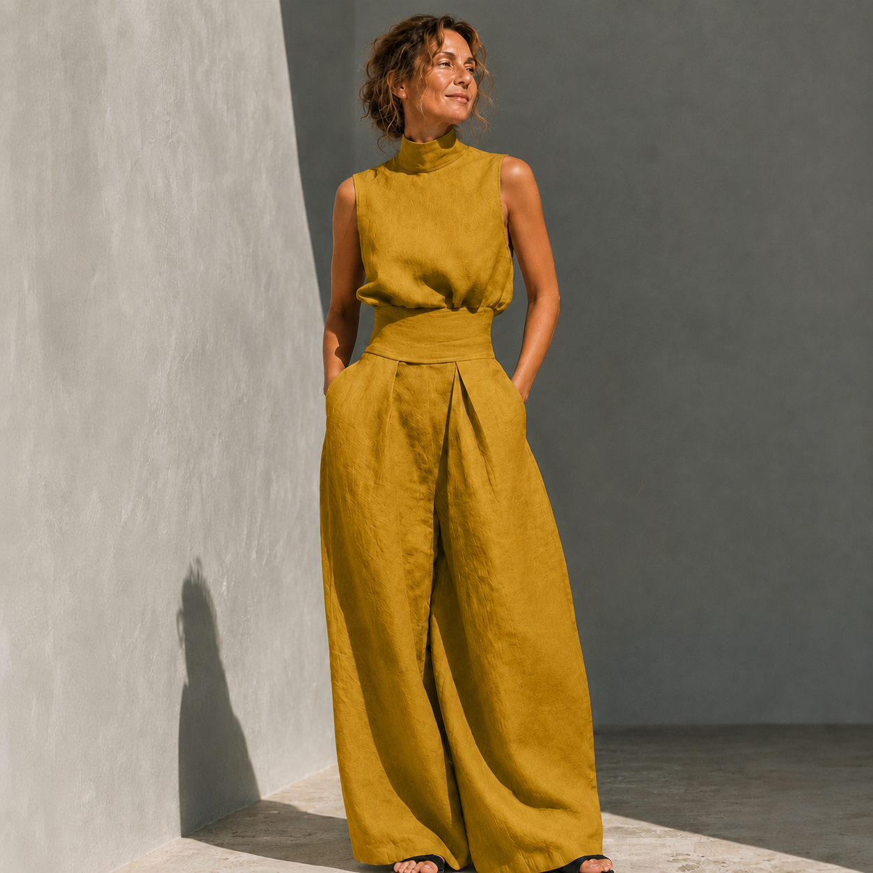 Moxley™ Class & Elegance | Mona Sleeveless Linen Set