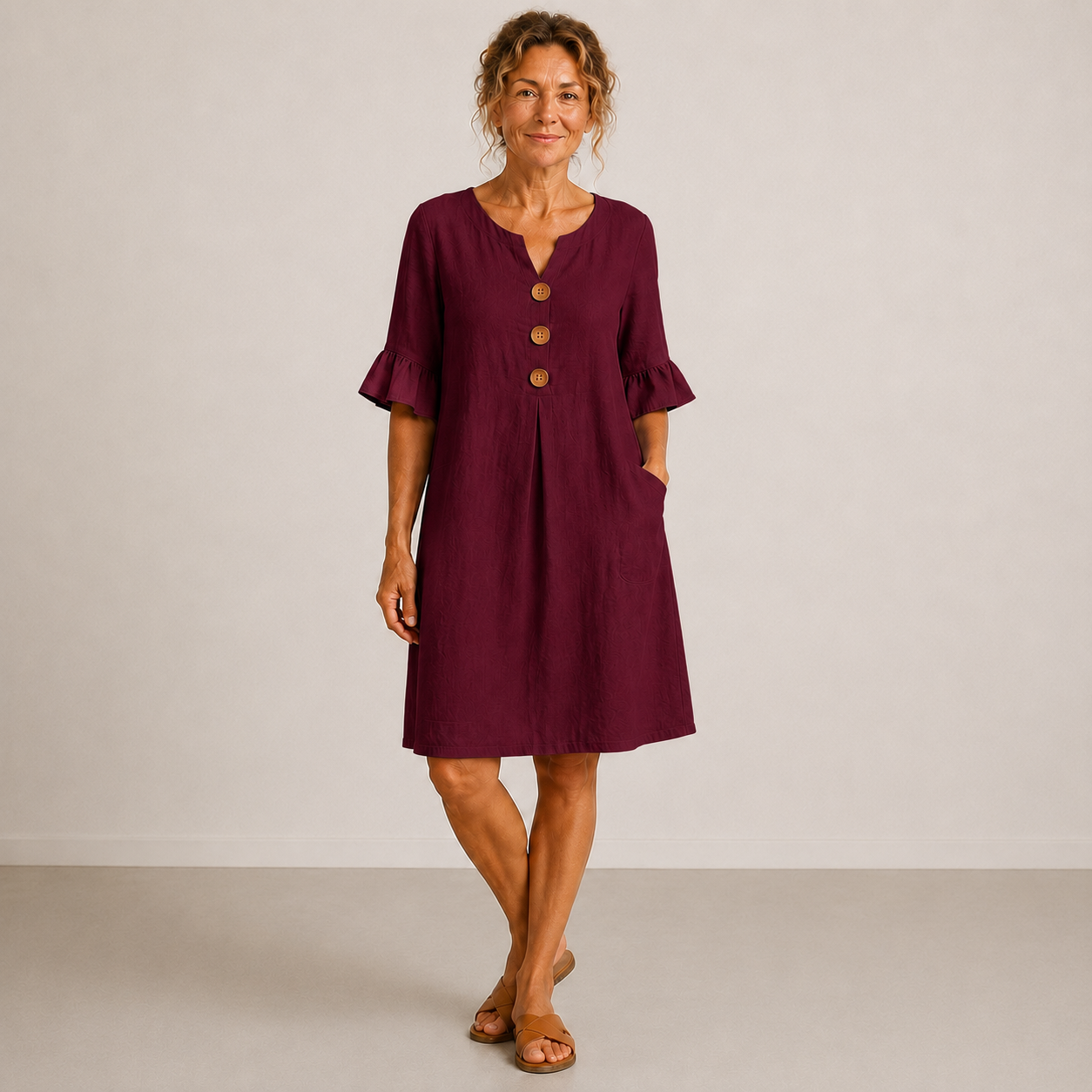 Moxley™ Emily | The Linen Kensington Button-Through Silhouette