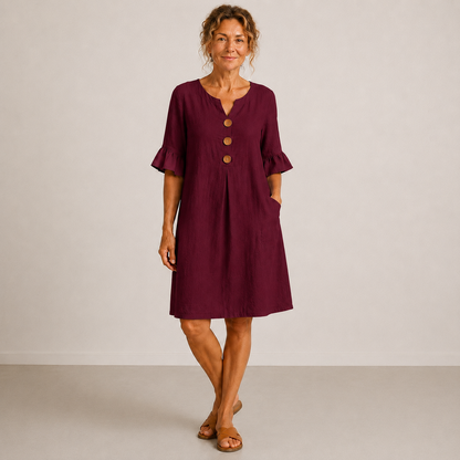Moxley™ Emily | The Linen Kensington Button-Through Silhouette