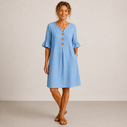 Moxley™ Emily | The Linen Kensington Button-Through Silhouette