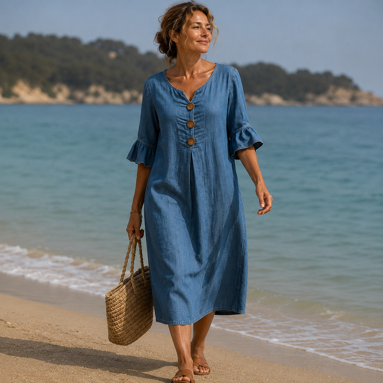 Moxley™ Emily | The Linen Kensington Button-Through Silhouette