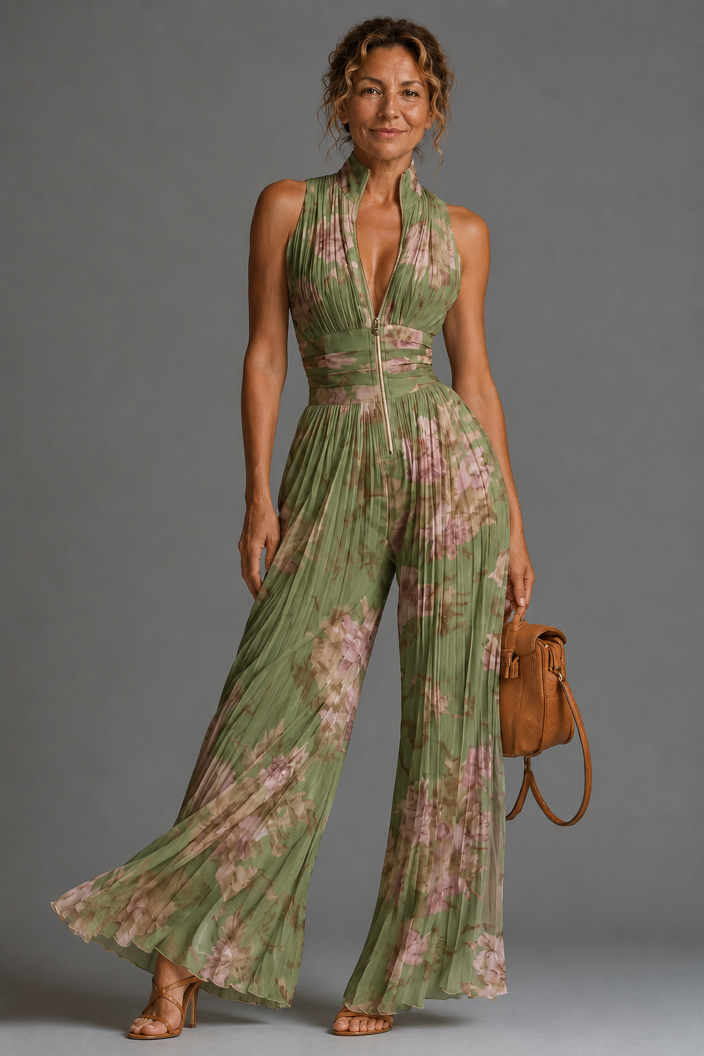 Moxley™ Jane │ Women's V-Neck Sleeveless Wide Leg Chiffon Jumpsuit