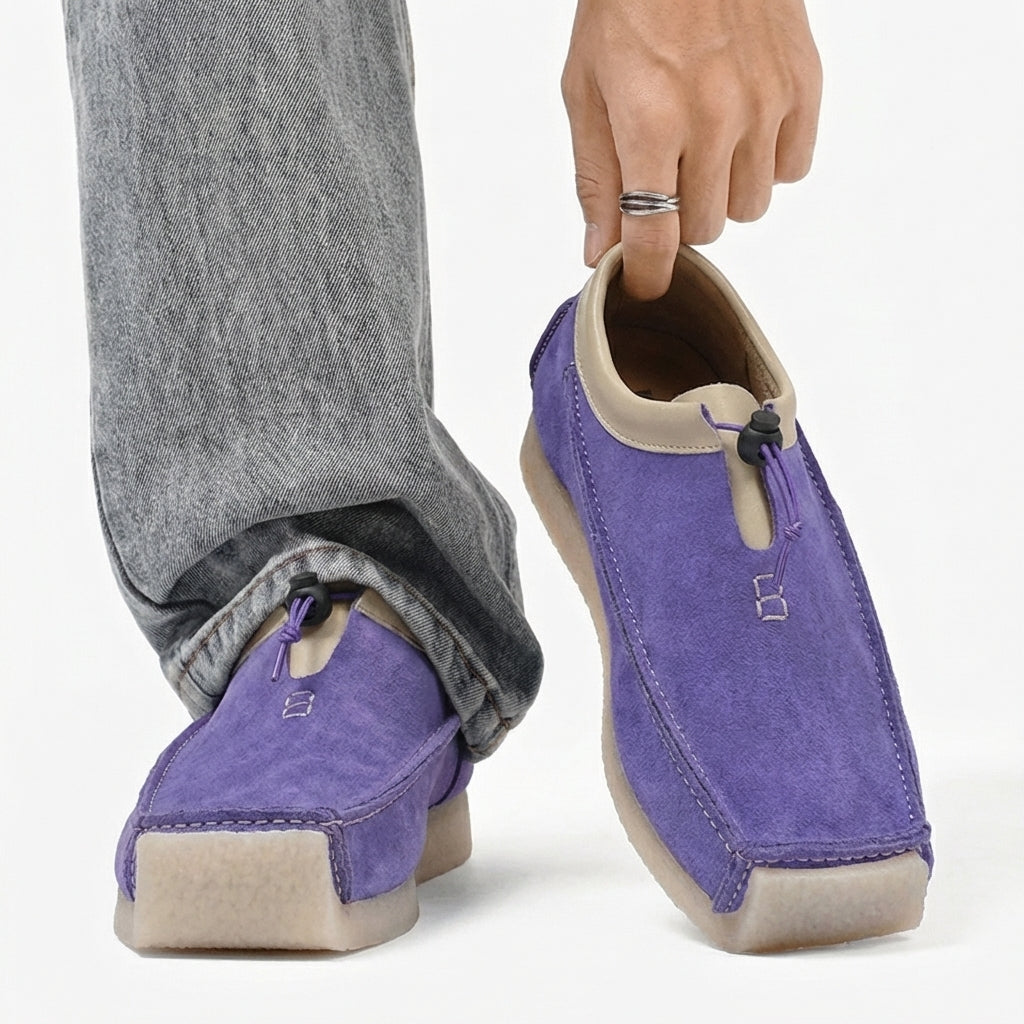 Moxley™ Antonio | Handcrafted Leather Soft Suede Eightball Loafers