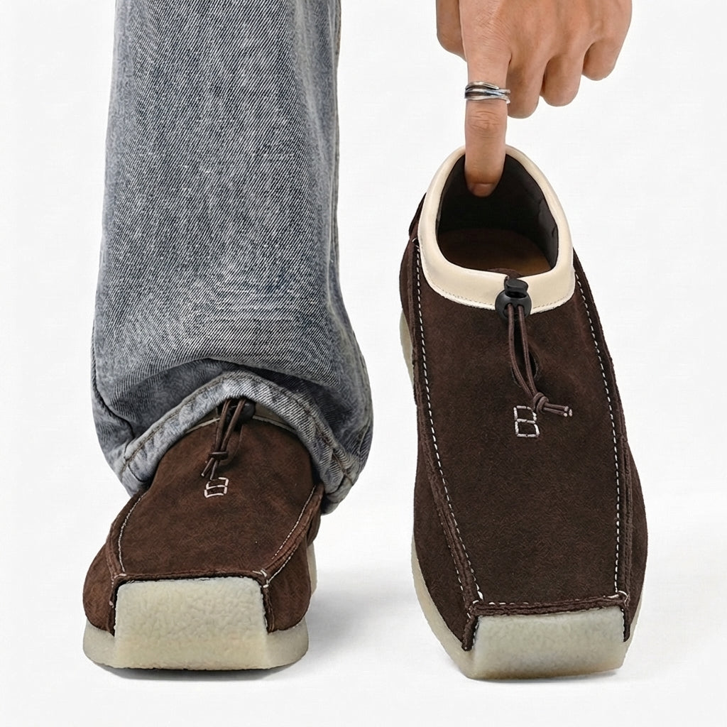 Moxley™ Antonio | Handcrafted Leather Soft Suede Eightball Loafers